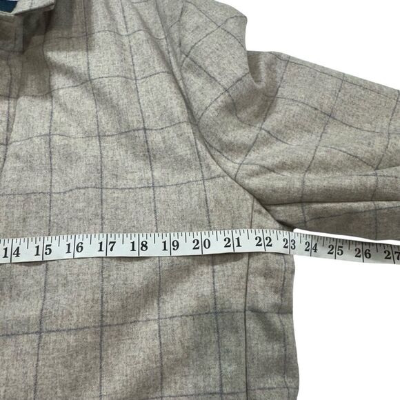 Khaki’s of Carmel Tan Window Pane Italian Wool Quilted Preppy Winter Jacket, 56/ - Picture 10 of 15
